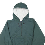 JANSPORT Mens Green Hooded Track Jacket L Polyester Blend Zip Outdoor Casual