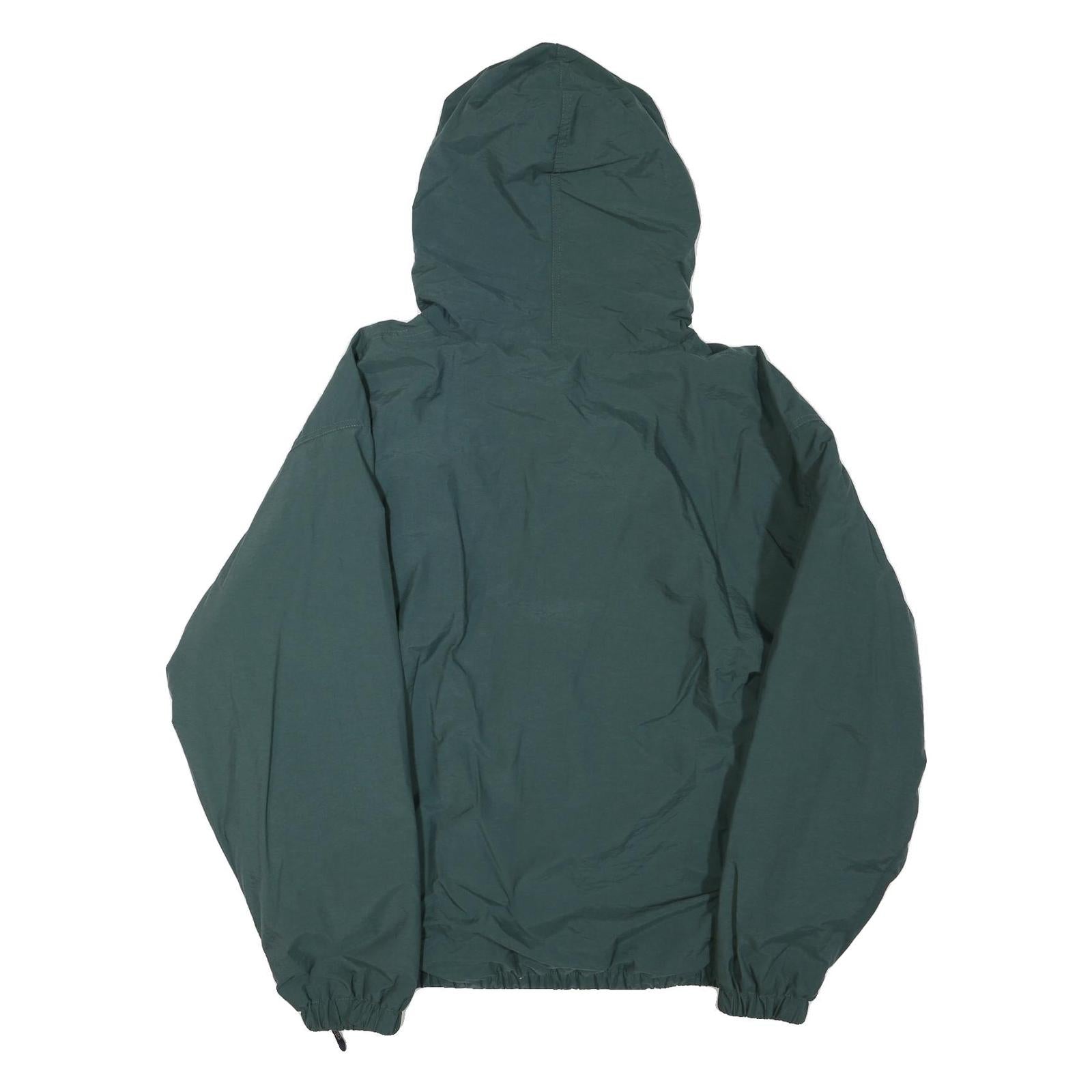 JANSPORT Mens Green Hooded Track Jacket L Polyester Blend Zip Outdoor Casual