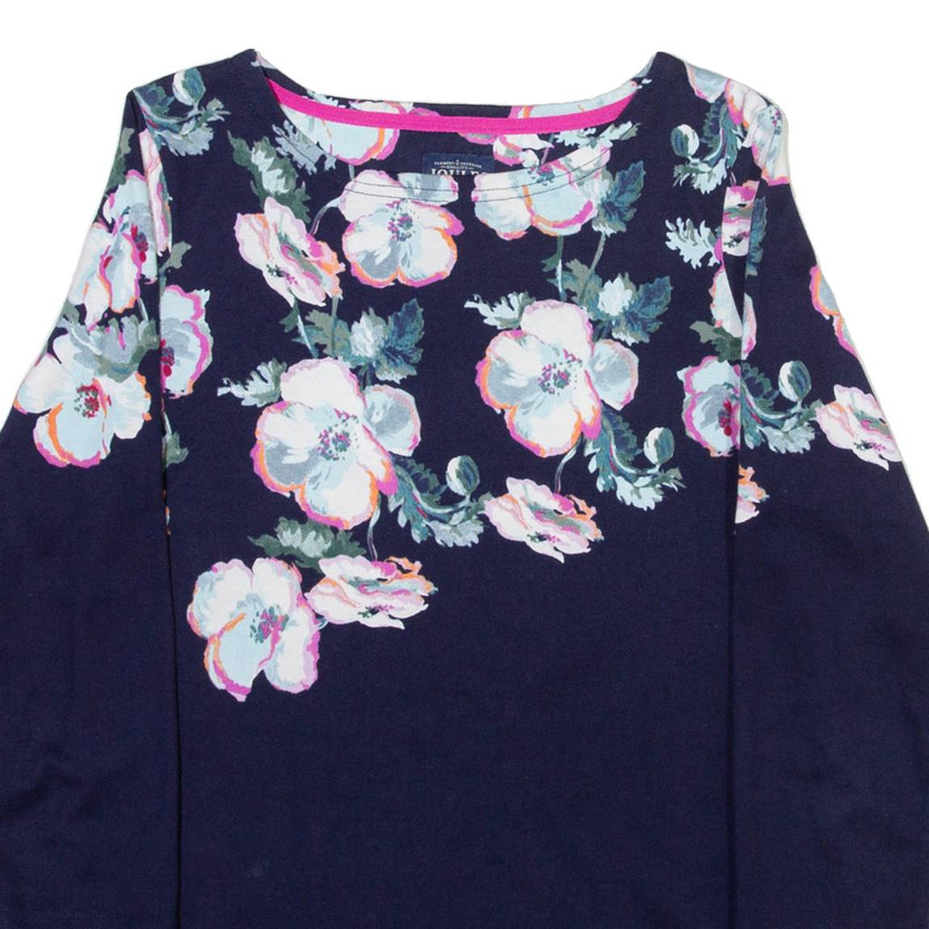 JOULES Floral Thin Feel Womens Sweatshirt Blue UK 10