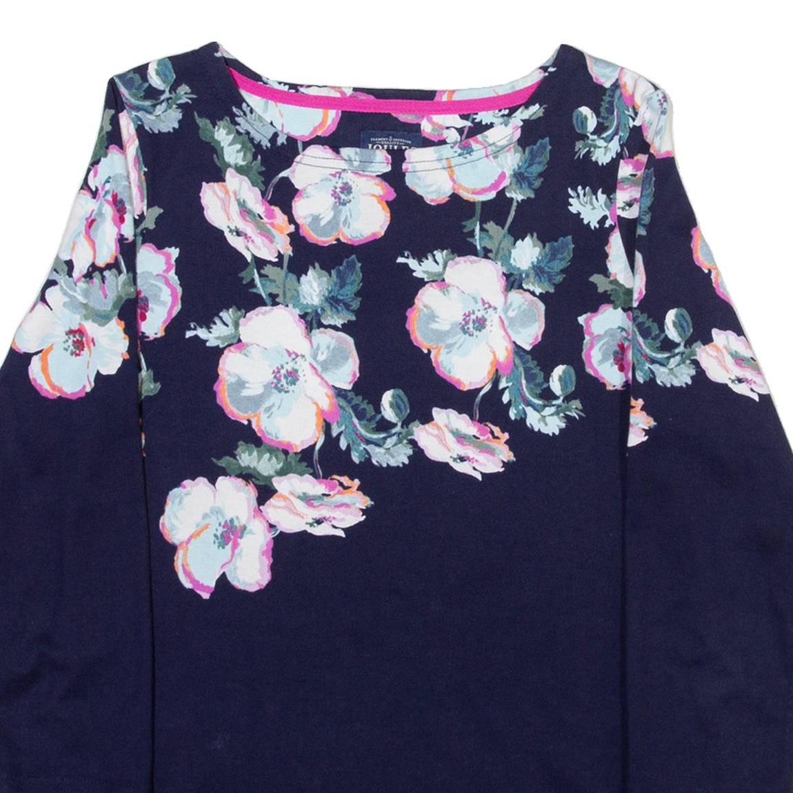 JOULES Floral Thin Feel Womens Sweatshirt Blue UK 10