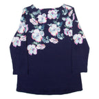 JOULES Floral Thin Feel Womens Sweatshirt Blue UK 10
