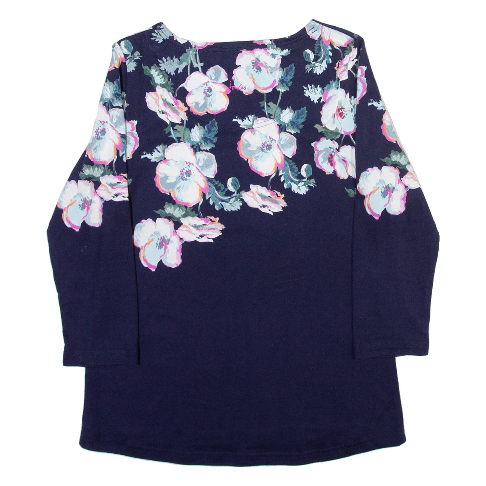 JOULES Floral Thin Feel Womens Sweatshirt Blue UK 10