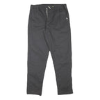 QUIKSILVER Mens Cotton Blend Black Slim Drawstring Trousers W32 L30 Casual Pants