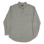 TIMBERLAND Mens Grey & Yellow Check Shirt L Cotton Blend Casual Classic Button