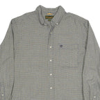TIMBERLAND Mens Grey & Yellow Check Shirt L Cotton Blend Casual Classic Button