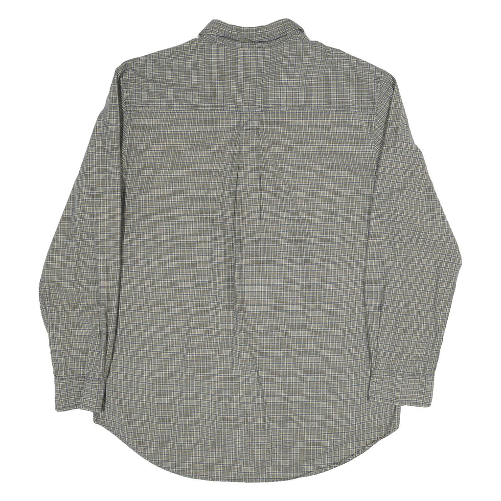 TIMBERLAND Mens Grey & Yellow Check Shirt L Cotton Blend Casual Classic Button