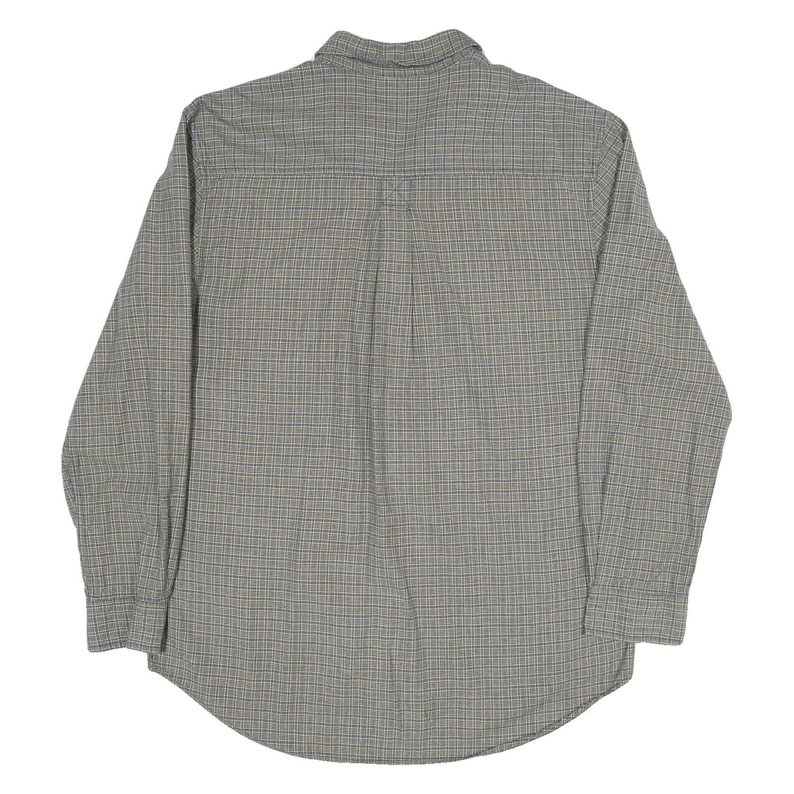 TIMBERLAND Mens Grey & Yellow Check Shirt L Cotton Blend Casual Classic Button