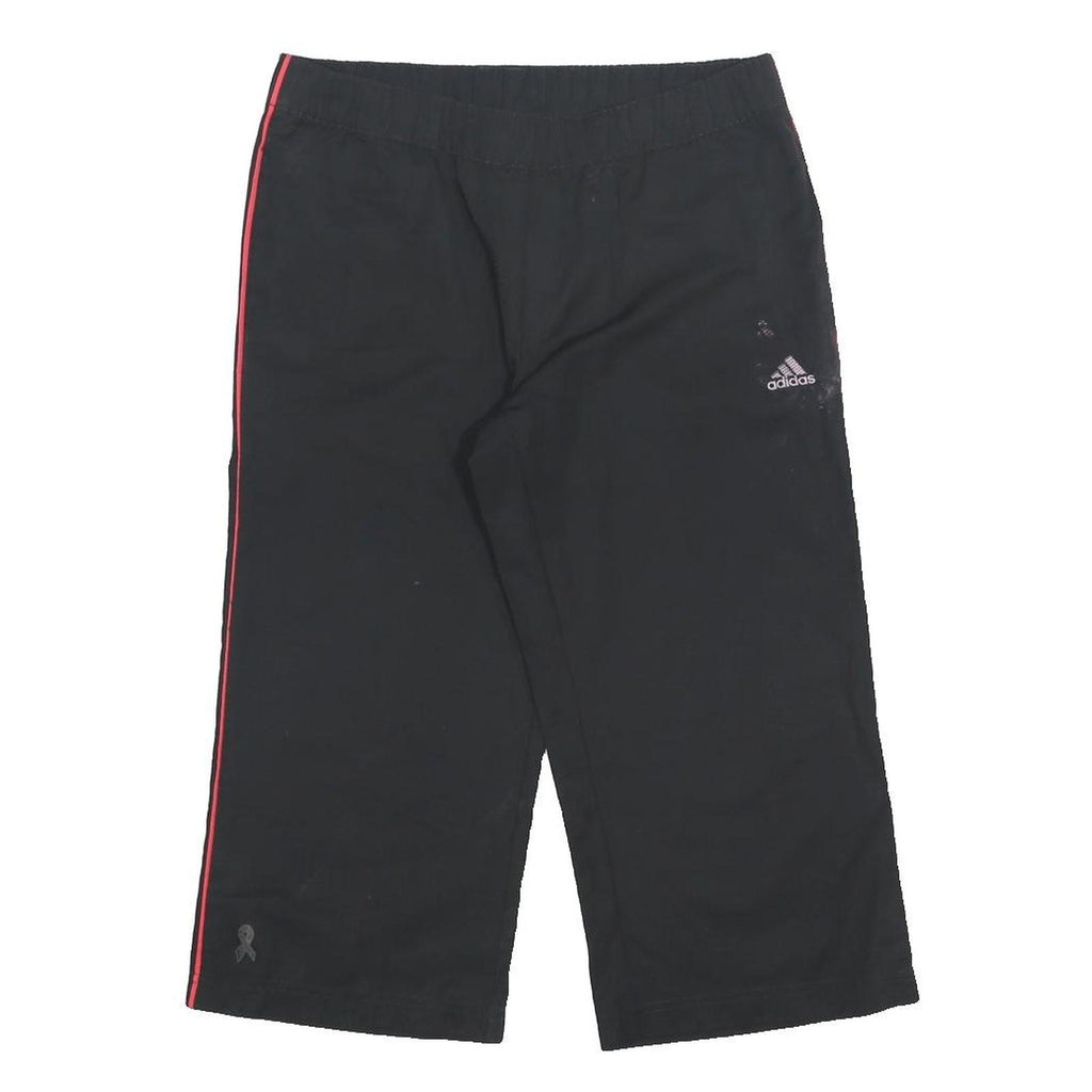 ADIDAS Womens Black Red Casual Shorts UK 8 W28 Cotton Blend Sporty