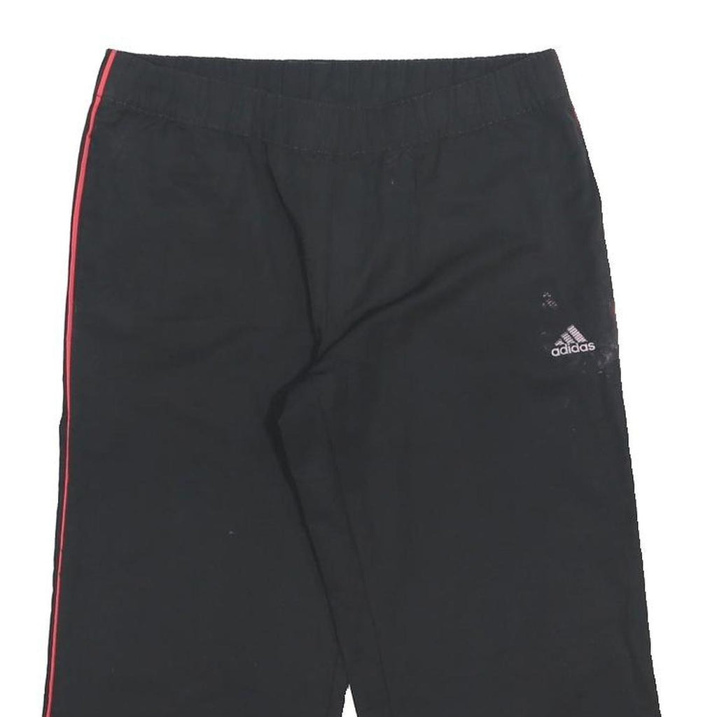 ADIDAS Womens Black Red Casual Shorts UK 8 W28 Cotton Blend Sporty