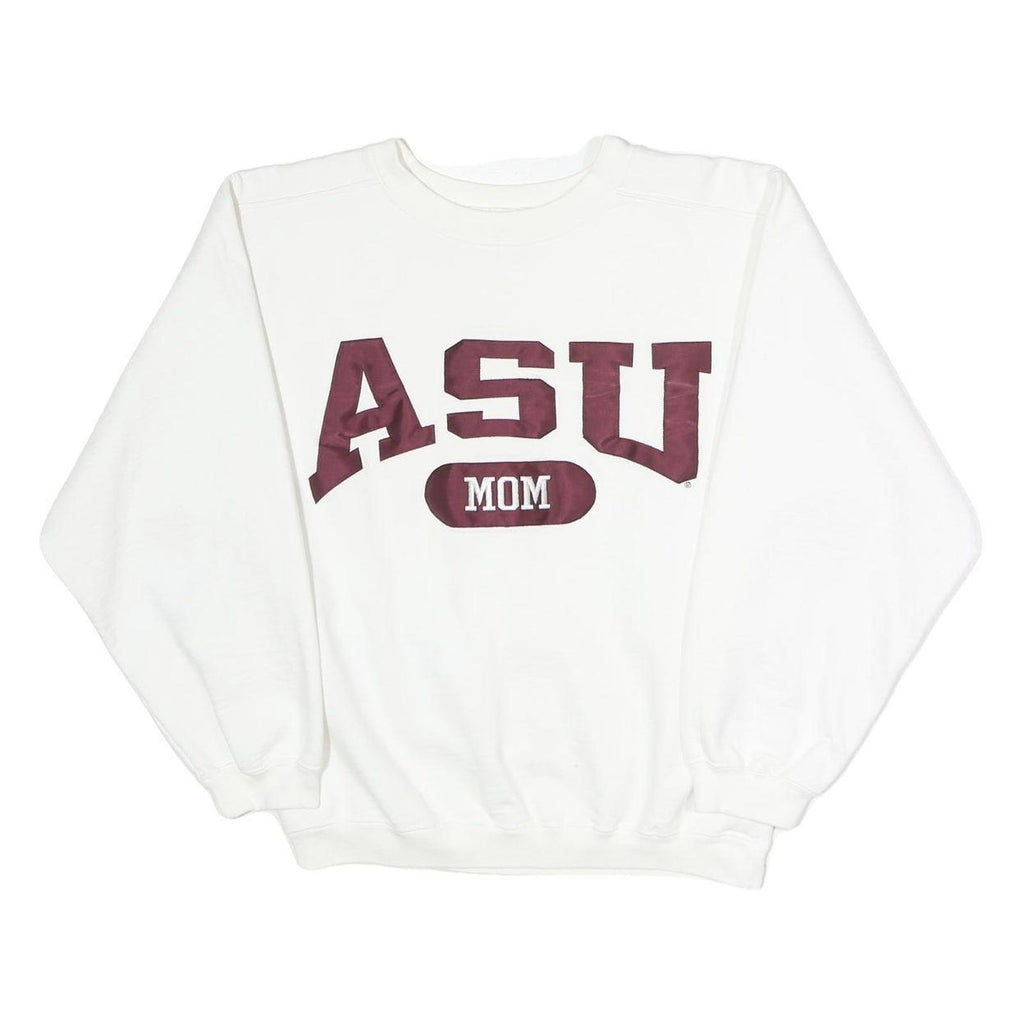 THE COTTON EXCHANGE Womens White ASU Mom Crew Neck S Sweatshirt Cotton Blend