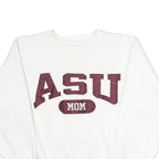 THE COTTON EXCHANGE Womens White ASU Mom Crew Neck S Sweatshirt Cotton Blend