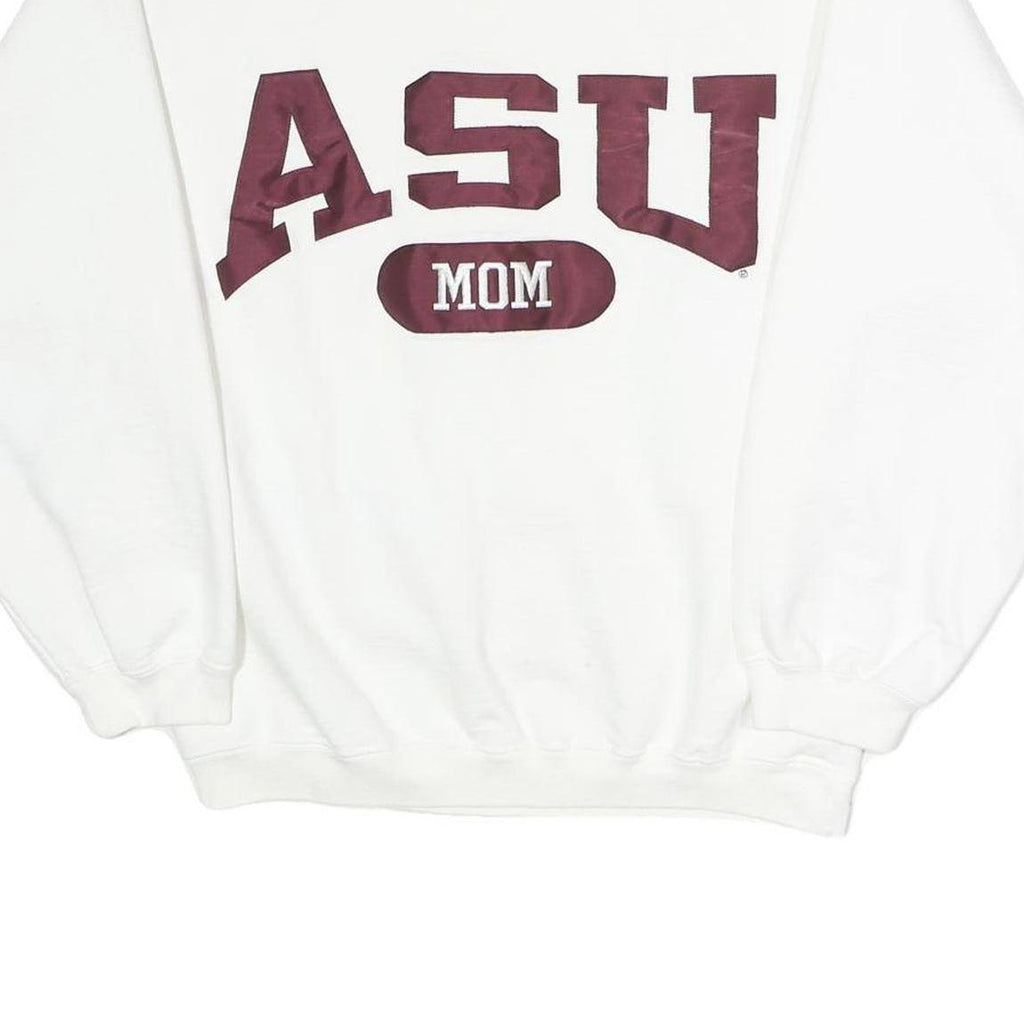 THE COTTON EXCHANGE Womens White ASU Mom Crew Neck S Sweatshirt Cotton Blend