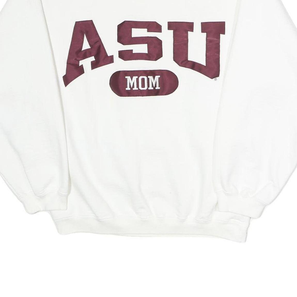 THE COTTON EXCHANGE Womens White ASU Mom Crew Neck S Sweatshirt Cotton Blend