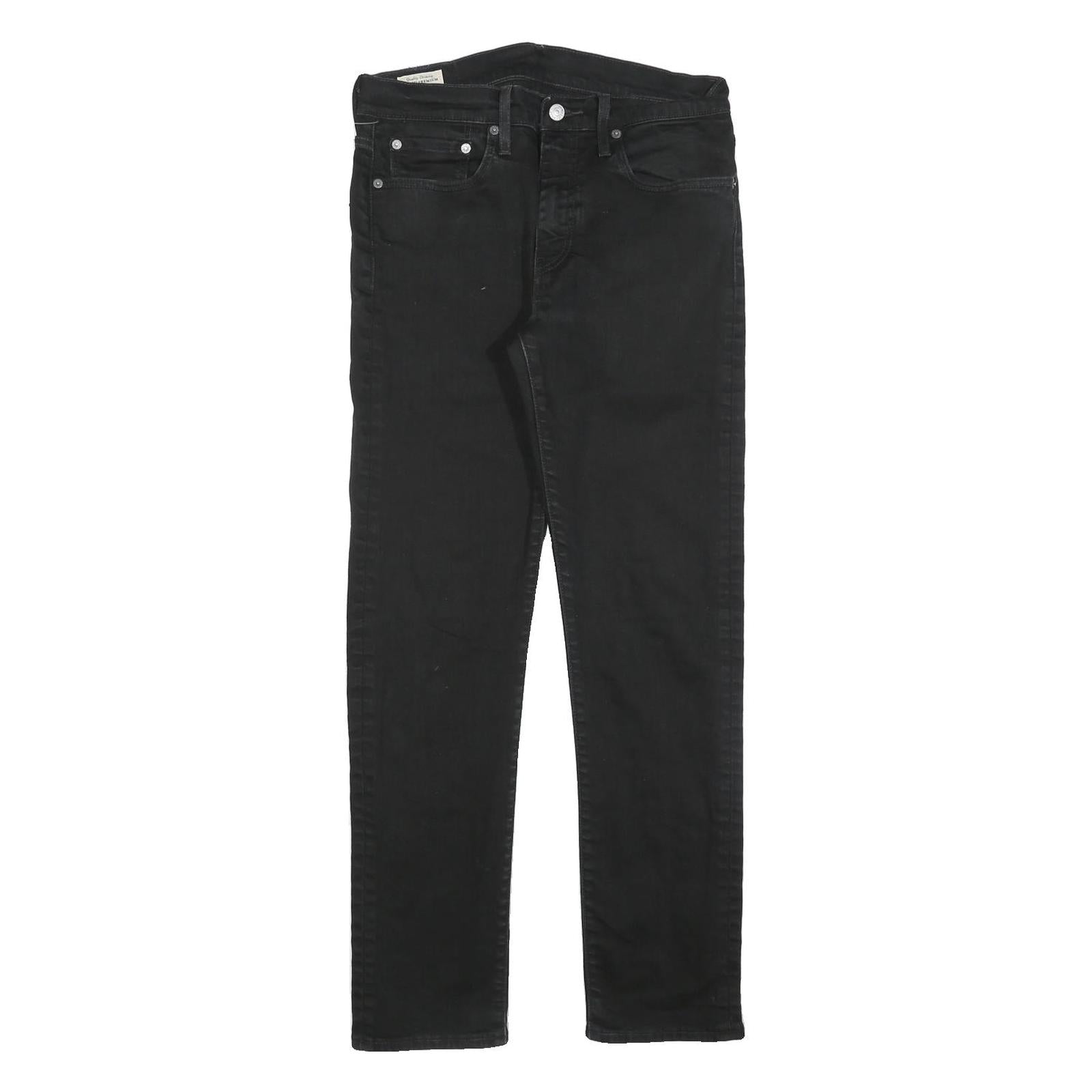LEVI'S 502 Big E Mens Slim Black Denim Dark W31 L29 Stretch Jeans