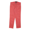 CALVIN KLEIN Womens Cotton Blend Coral Slim Straight Trousers W26 L27 Stylish