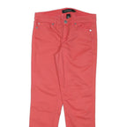 CALVIN KLEIN Womens Cotton Blend Coral Slim Straight Trousers W26 L27 Stylish