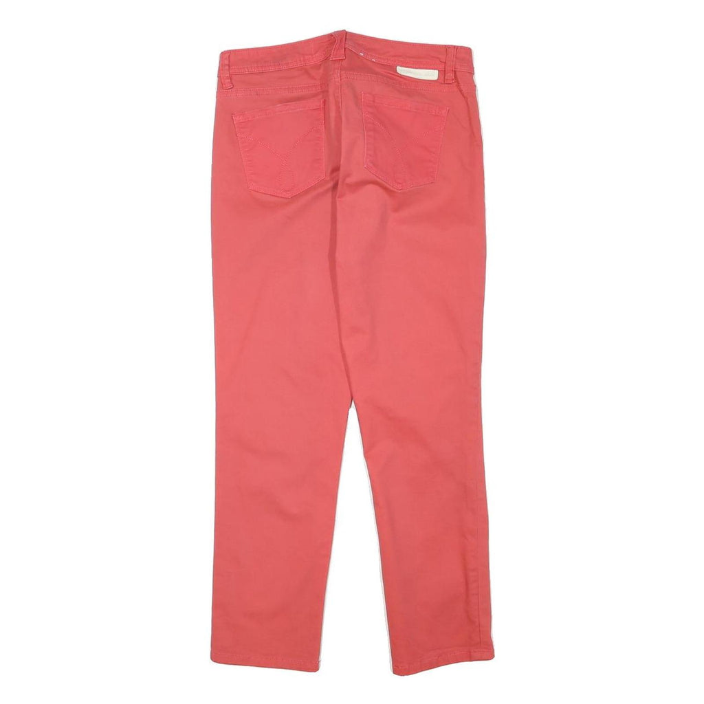 CALVIN KLEIN Womens Cotton Blend Coral Slim Straight Trousers W26 L27 Stylish