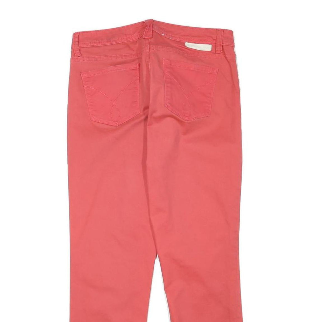 CALVIN KLEIN Womens Cotton Blend Coral Slim Straight Trousers W26 L27 Stylish
