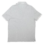 TOMMY HILFIGER Mens Grey Cotton Blend Polo Shirt M Short Sleeve Plain Casual