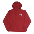 CHAMPION Mens Red Hooded Zip Jacket S Polyester Plain Lightweight Sportswear