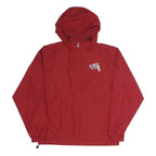 CHAMPION Mens Red Hooded Zip Jacket S Polyester Plain Lightweight Sportswear
