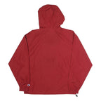 CHAMPION Mens Red Hooded Zip Jacket S Polyester Plain Lightweight Sportswear