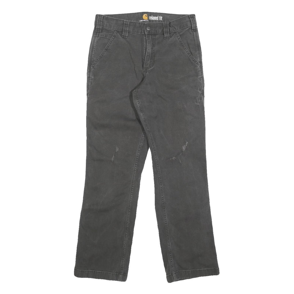 CARHARTT Mens Jeans Black Relaxed Straight Denim W28 L30 Workwear Zip Closure