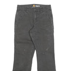 CARHARTT Mens Jeans Black Relaxed Straight Denim W28 L30 Workwear Zip Closure