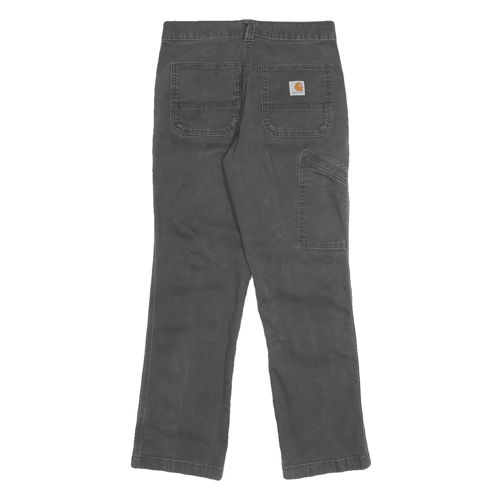 CARHARTT Mens Jeans Black Relaxed Straight Denim W28 L30 Workwear Zip Closure