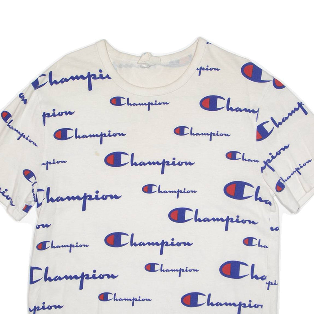 CHAMPION All Over Print Mens T-Shirt White M