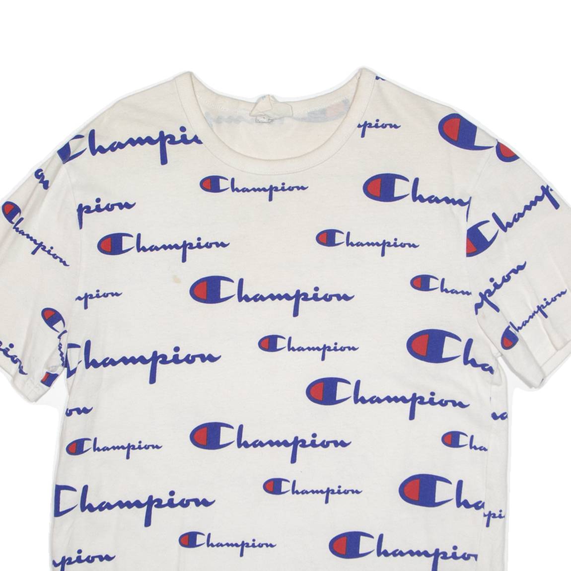 CHAMPION All Over Print Mens T-Shirt White M