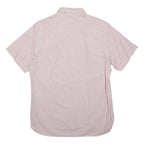 TOMMY HILFIGER Mens Red & White Stripe Short Sleeve Shirt S Classic Cotton Blend