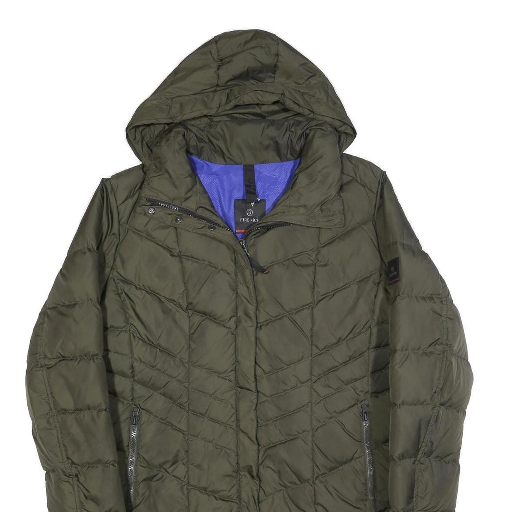 BOGNER Womens Green Quilted Jacket 2XL Polyester Puffer Zip Hooded Warm