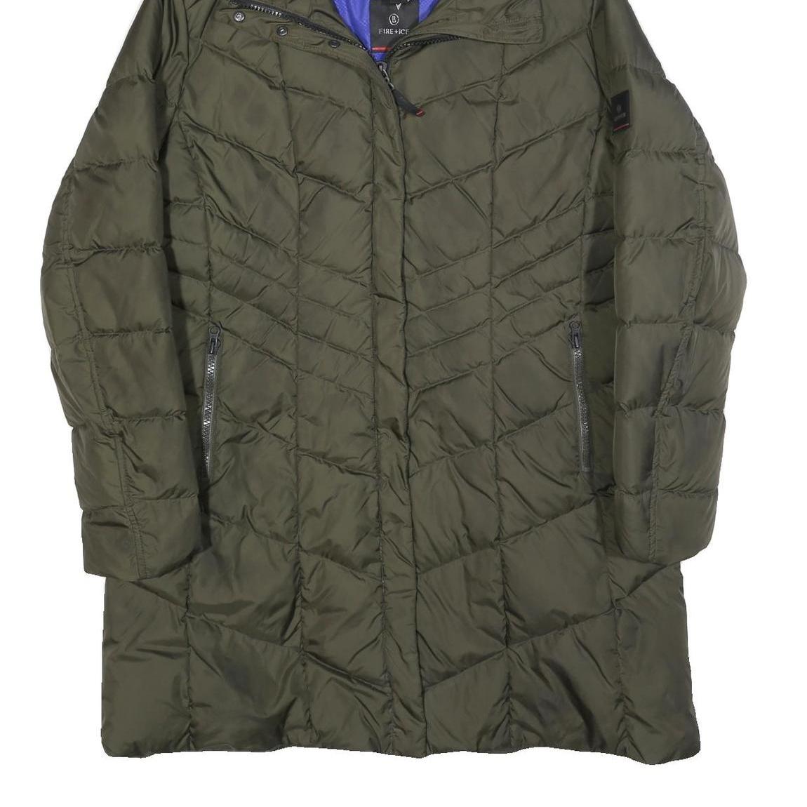 BOGNER Womens Green Quilted Jacket 2XL Polyester Puffer Zip Hooded Warm