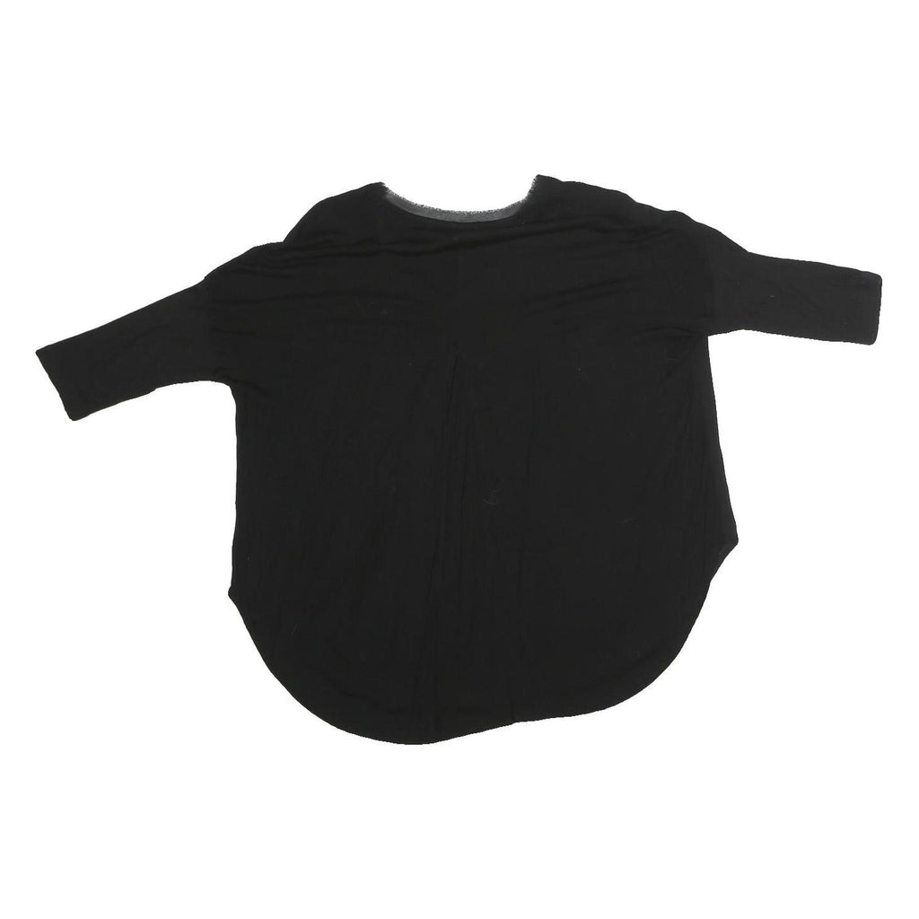 ZARA Womens Black Printed Top 3/4 Sleeve Round Neck Size S Casual Stylish