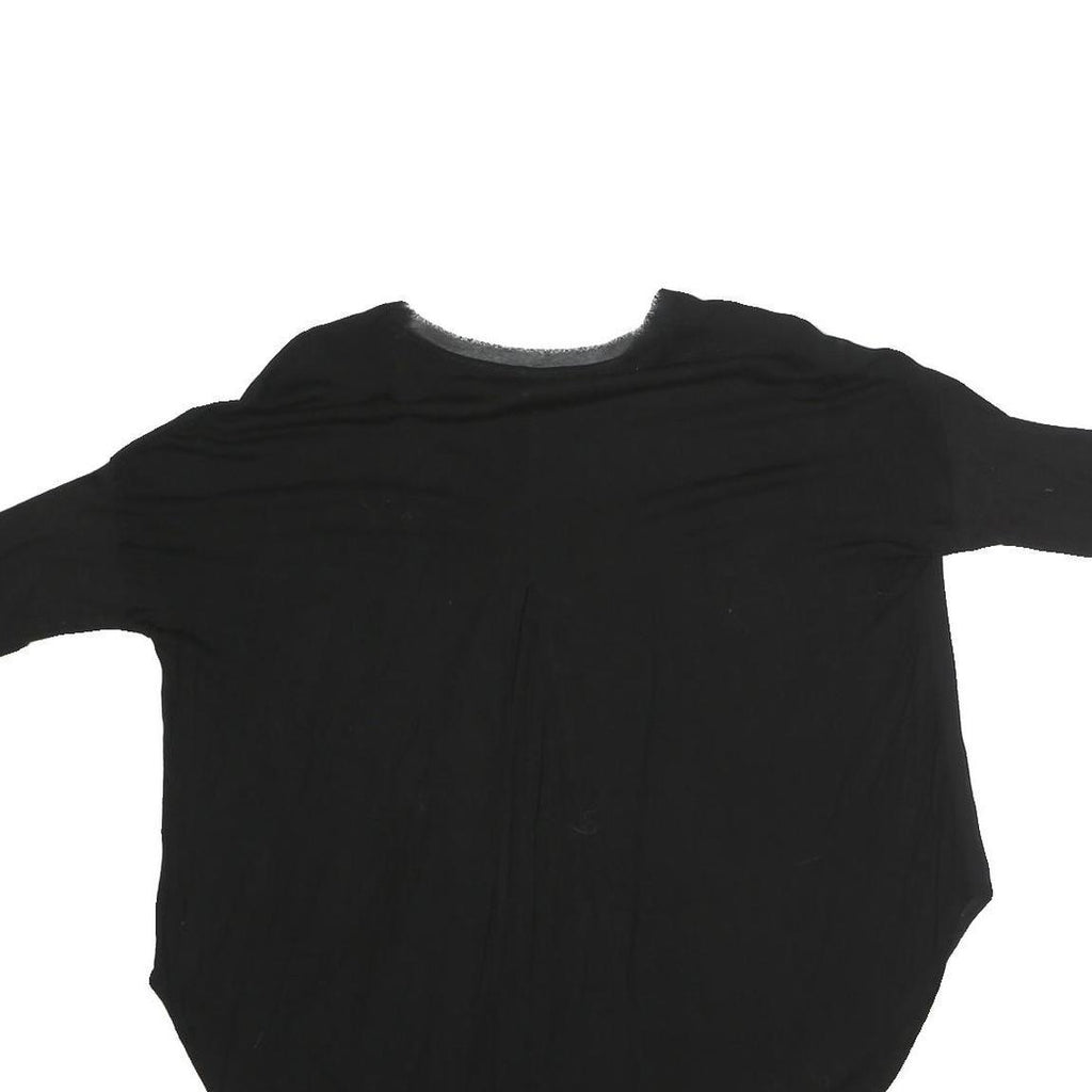 ZARA Womens Black Printed Top 3/4 Sleeve Round Neck Size S Casual Stylish