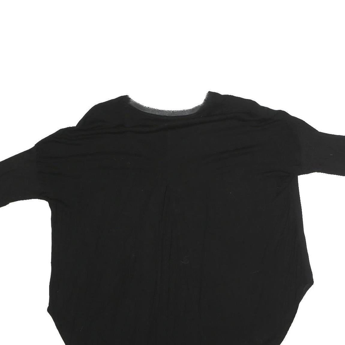 ZARA Womens Black Printed Top 3/4 Sleeve Round Neck Size S Casual Stylish