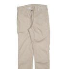 LEVI'S Mens Cotton Blend Beige Slim Straight Trousers W33 L34 Casual Zip