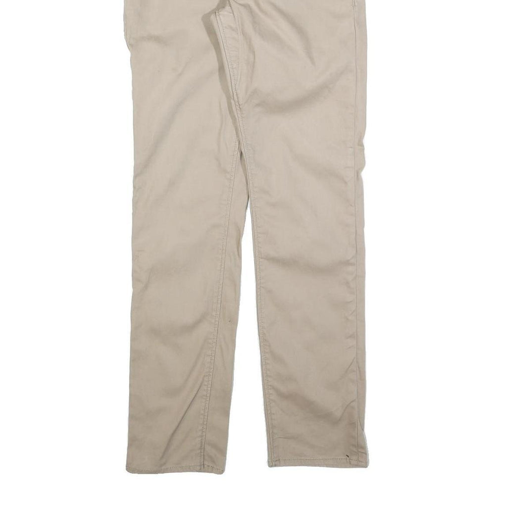LEVI'S Mens Cotton Blend Beige Slim Straight Trousers W33 L34 Casual Zip