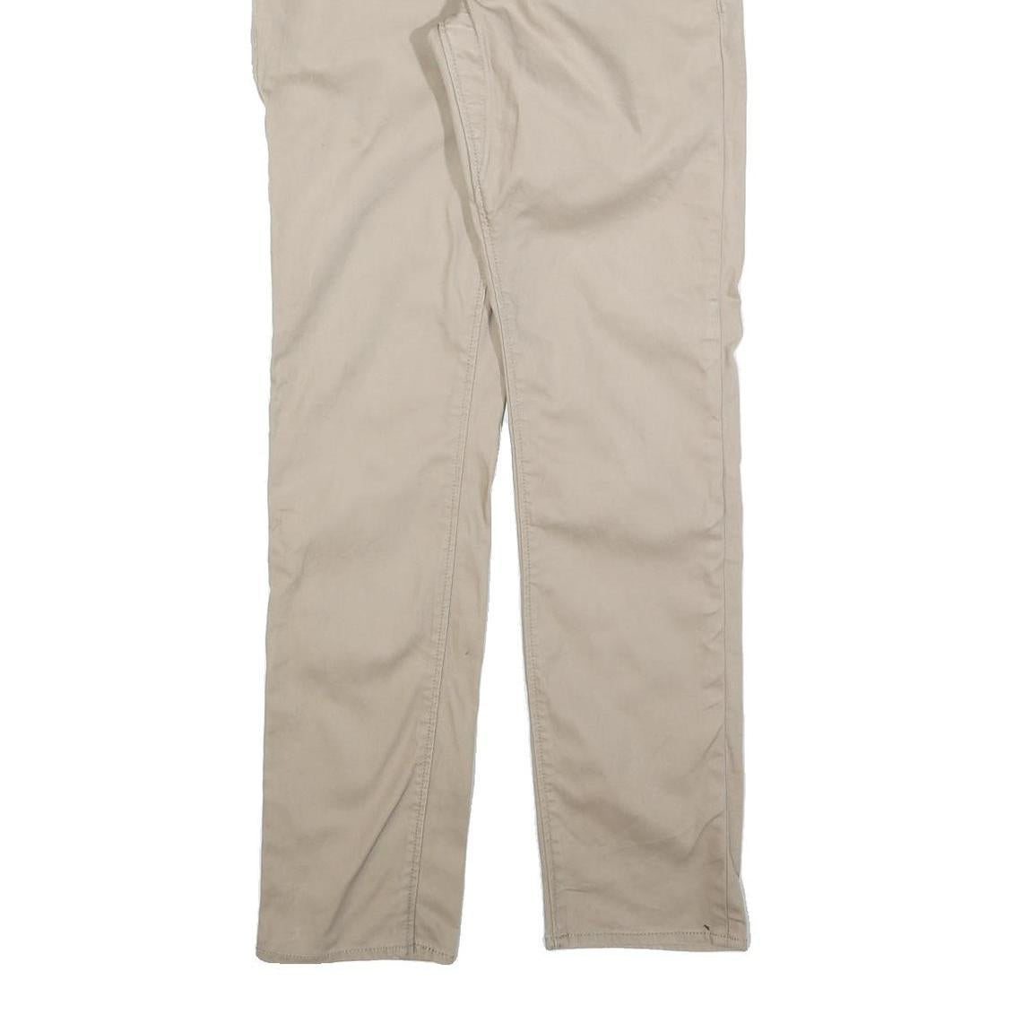 LEVI'S Mens Cotton Blend Beige Slim Straight Trousers W33 L34 Casual Zip