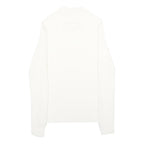 MODA INTERNATIONAL Womens White Plain Cotton Jumper Crew Neck Rib Knit S