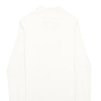 MODA INTERNATIONAL Womens White Plain Cotton Jumper Crew Neck Rib Knit S