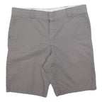 DICKIES Mens Shorts Grey Casual Cotton Blend L W36 Workwear Pocketed