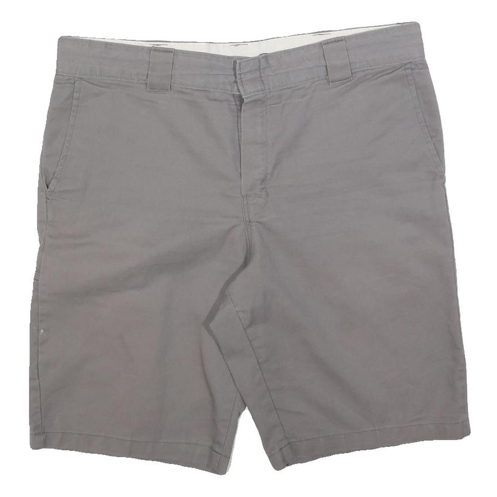 DICKIES Mens Shorts Grey Casual Cotton Blend L W36 Workwear Pocketed