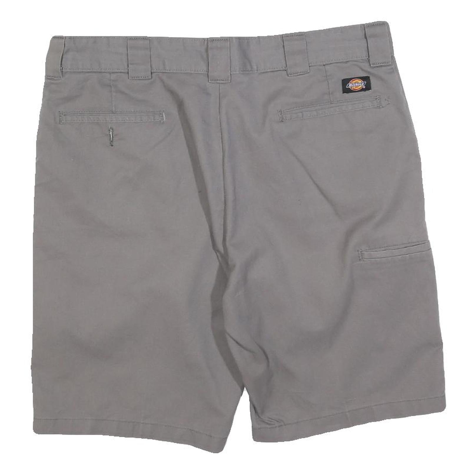 DICKIES Mens Shorts Grey Casual Cotton Blend L W36 Workwear Pocketed