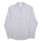 WRANGLER Mens Blue & White Striped Cotton Blend Shirt L Button Down Collar Long