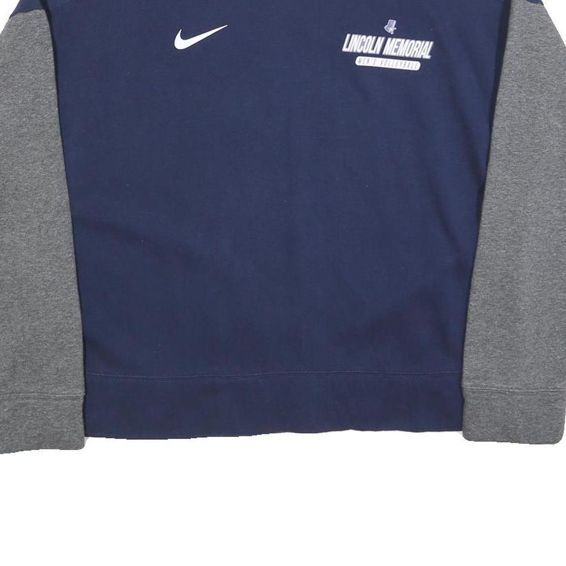 NIKE Womens Navy & Grey Lincoln Memorial Crew Neck Sweatshirt M Cotton Blend