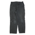 CARHARTT Mens Relaxed Black Cotton Blend Trousers W32 L30 Workwear Zip Closure