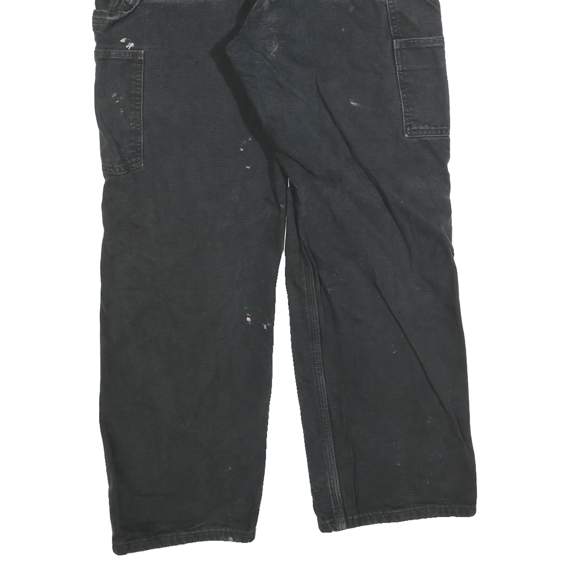 CARHARTT Mens Relaxed Black Cotton Blend Trousers W32 L30 Workwear Zip Closure