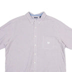 CHAPS Mens White & Red Checked Casual Shirt 2XL Button Down Cotton Summer